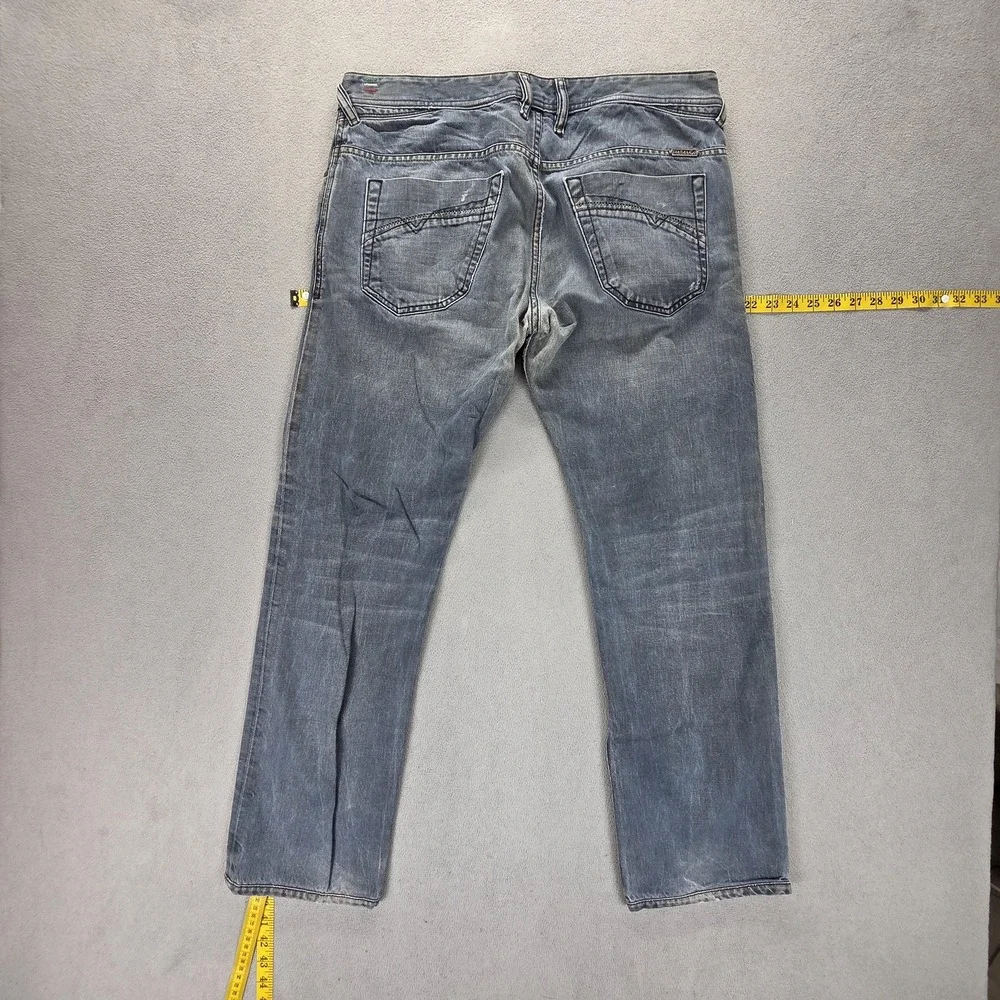 Diesel Jeans Mens 33x32 Blue Iakop Regular Slim Tapered Button Fly Italy 0804J
